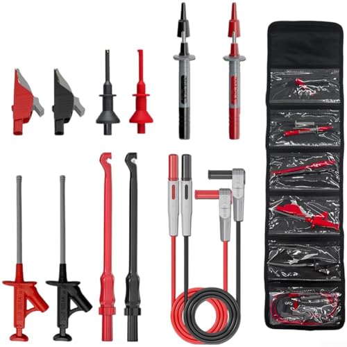 YobiLife Multimeter-Messleitungsset, 12-teiliges Set mit Sonden, Bananenstecker, Krokodilklemmen und Haken für elektrische Automobil- und elektronische Schaltungsprüfungen YobiLife Multimeter-Messleitungsset, 12-teiliges Set mit Sonden, Bananenstecker, Krokodilklemmen und Haken für elektrische Automobil- und elektronische Schaltungsprüfungen von YobiLife