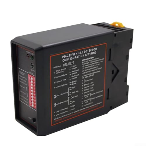YobiLife PD232 Zweik-Fahrzeug-Schleifendetektor Sensor für Parkplatz-Toröffner, kompatibel mit AC 220 V AC 110 V DC 12 V DC 24 V (220 V AC) von YobiLife