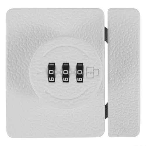 YobiLife Schlüsselloses Schrankschloss aus Zinklegierung mit 3-stelligem Code für sicheres Verriegeln von Türen, Schubladen, Schränken, Hakenverriegelung für verschiedene Anwendungen (weiß) von YobiLife