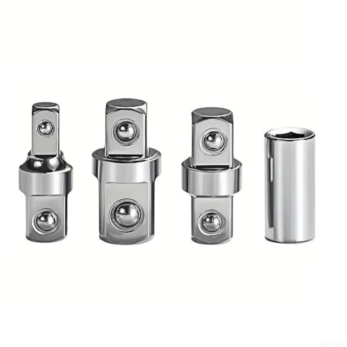 YobiLife Stecknuss-Adapter-Set, 4-teilig, Ratschenschlüssel-Konverter, Chrom-Vanadium-Stahl, Reduzierstück, 3/8 Zoll, 1/4 Zoll, 1/2 Zoll Werkzeug-Set von YobiLife
