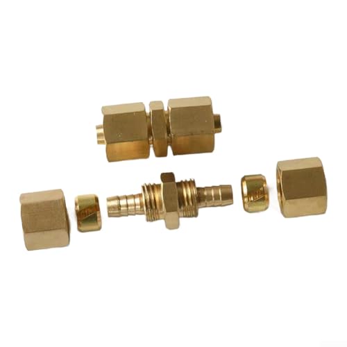 YobiLife Steckverbinder aus Messing, 10 mm, 12 mm, für PEX-Kupfer-CPVC-Rohre, Werkzeug-Klempnerei, Kupplung mit Trennclip, Messingbeschlag für effiziente Rohrverbindungen (12 mm Stecker) von YobiLife