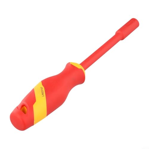 YobiLife VDE Isolierter Steckschlüssel, 1000 V, Elektriker-Werkzeug, legierter Stahl, TPE, Innensechskant, rot, 4 mm-14 mm (7 mm) von YobiLife