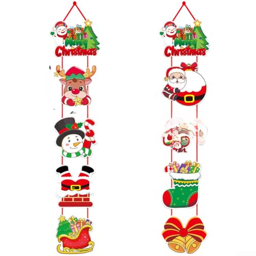 YobiLife Weihnachtstür hängende Dekoration Weihnachtsmann und Baum Design saisonales Papierornament mehrere Größen rot für Home Office Partys einfach aufzuhängen festliche Dekoration drinnen und YobiLife Weihnachtstür hängende Dekoration Weihnachtsmann und Baum Design saisonales Papierornament mehrere Größen rot für Home Office Partys einfach aufzuhängen festliche Dekoration drinnen und von YobiLife