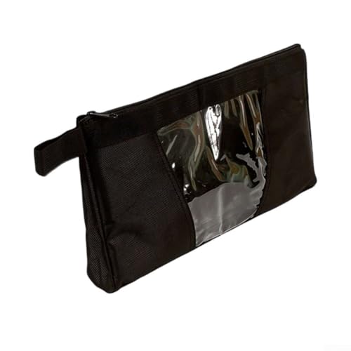 YobiLife Werkzeug-Aufbewahrungstasche aus Oxford-Stoff mit PVC-Panel, 340 x 190 mm, robuste Canvas-Tasche mit Reißverschluss und Griff (schwarz) von YobiLife