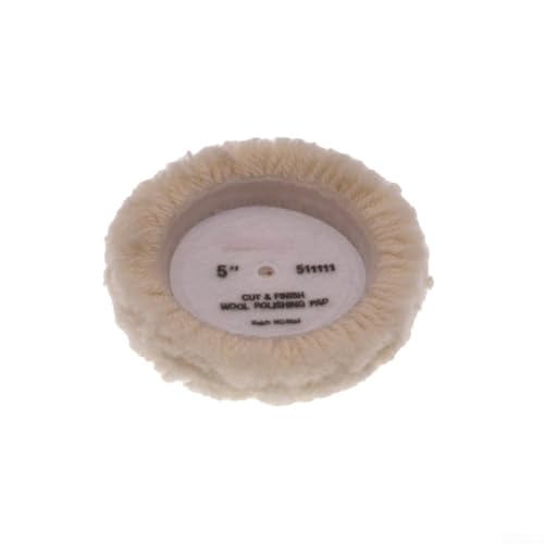 YobiLife Woll-Polierpad, 12,7 - 22,9 cm, schweres Schneiden, Polier- und Autowachsscheibe, waschbar, wiederverwendbar, für pneumatische und elektrische Schleifmaschinen (12,7 cm) von YobiLife