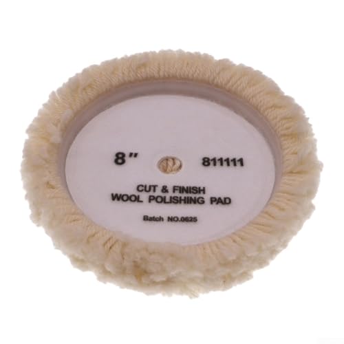 YobiLife Woll-Polierpad, 12,7 - 22,9 cm, schweres Schneiden, Polier- und Autowachsscheibe, waschbar, wiederverwendbar, für pneumatische und elektrische Schleifmaschinen (20,3 cm) von YobiLife
