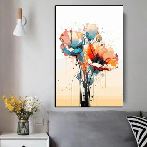 Abstrakte Sonnenblumen Aquarell Poster Retro Blume Botanische Graffiti Leinwand Malerei Wildblumen Wand Kunst Zimmer Wohnkultur 21x30cm ohne Rahmen von Yocheng