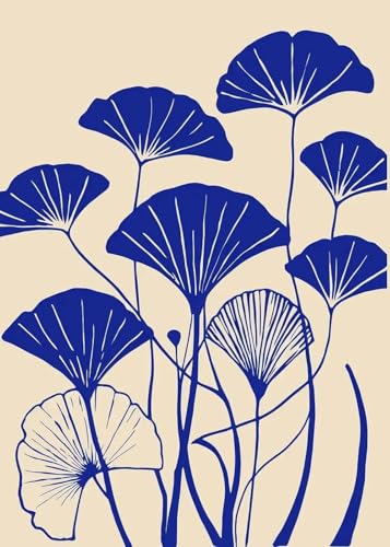Minimalistische Meer nautische blaue Fische Poster blaue Pflanzen Drucke Leinwand Malerei Wand Kunst Bilder Home Room Decor 21x30cm ohne Rahmen von Yocheng