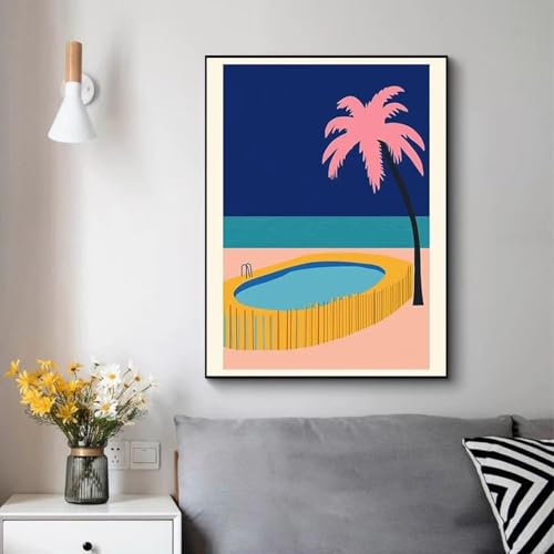 Minimalistische Meer nautische blaue Fische Poster blaue Pflanzen Drucke Leinwand Malerei Wand Kunst Bilder Home Room Decor 40x50cm ohne Rahmen von Yocheng