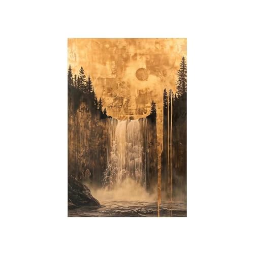 Vintage Lebendige Lotusblüte Blumen Leinwand Malerei Abstrakt Berg See Reise Poster Strand Wand Kunst Wohnzimmer Wohnkultur 50x70cm ohne Rahmen von Yocheng