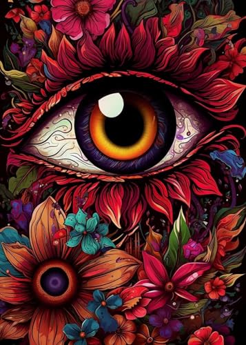 Yocheng Psychedelische Auge Blumen Poster Blätter Drucke Leinwand Malerei Wand Bilder Home Wohnzimmer Dekor 40x50cm ohne Rahmen von Yocheng