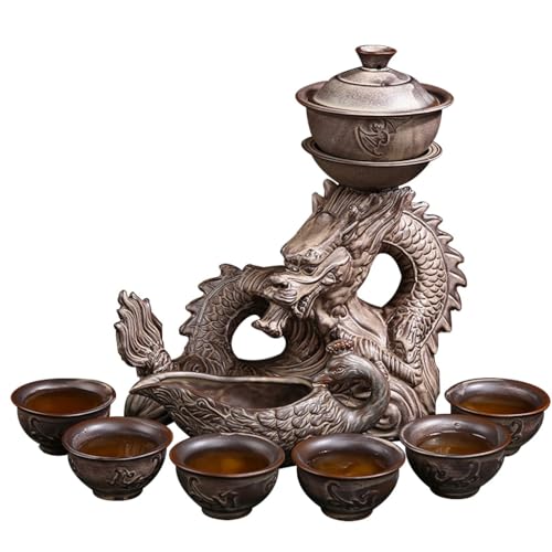 YoeEoay Halbautomatisches Teeset Drachen Chinesisches Kungfu Teeservice Set 9-teilig Vintage Porzellan Traditionelle Teekanne Teetasse Set Retro-Teeservice Set Geschenke Für Männer Erwachsene YoeEoay Halbautomatisches Teeset Drachen Chinesisches Kungfu Teeservice Set 9-teilig Vintage Porzellan Traditionelle Teekanne Teetasse Set Retro-Teeservice Set Geschenke Für Männer Erwachsene von YoeEoay