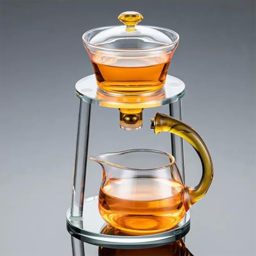 YoeEoay Lazy Kungfu Glasteeservice, Halbautomatisches Teeset, Teekanne Mit Magnet, Chinesisches/Japanisches Lazy Tea Set Für Authentische Teezeremonien & Entspannung. Asiatisches Teeservice von YoeEoay