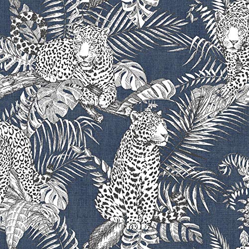 YöL Mamboa Tapete Darcy James Jaguar Dschungel Tropisches Blau von YöL