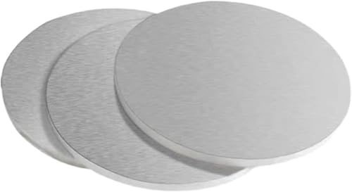 Alublech 2 Stück Metallplatte Aluplatte Dick 1mm Bis 5mm Runde Aluminiumplatte Industriell Handwerk Bauprojekte Werkstatt Kreisförmiges Blech Alu Flach Flachmaterial(Thickness 1mm,Diameter 100 mm) von Yoeoefuo