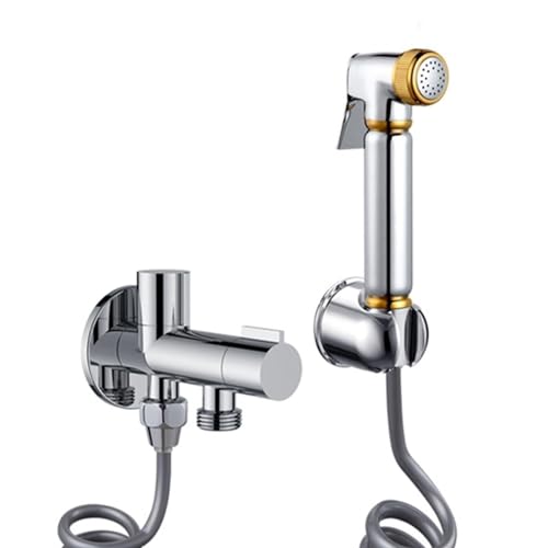 Bidet Handbrause Set Für WC Handbrausen Bidet Armatur G1/2” Messing Ventil WC Dusche Persönliche Hygiene Set Mit Schlauch WC-Begleiter Po-dusche Bidet Armaturen (Color : Style 1) von Yoeoefuo