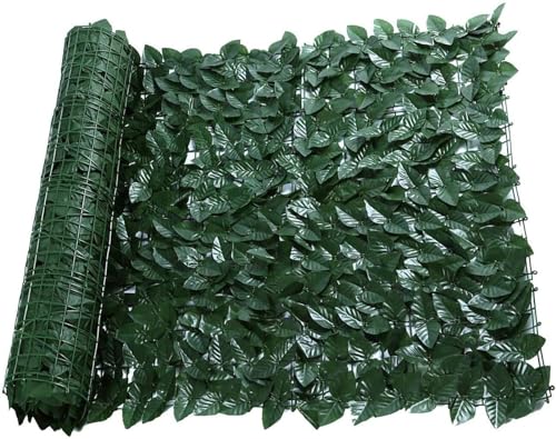 Efeu Sichtschutz Outdoor Wetterfest Privacy Screen Künstliche Hecke Paravent 1x5m 1x10m Grüner Zaun Sonnenschutz Balkon Terrasse Gartensichtschutz Kunstpflanzen Brise Außenansicht(Color:Style 4,Size:1 von Yoeoefuo