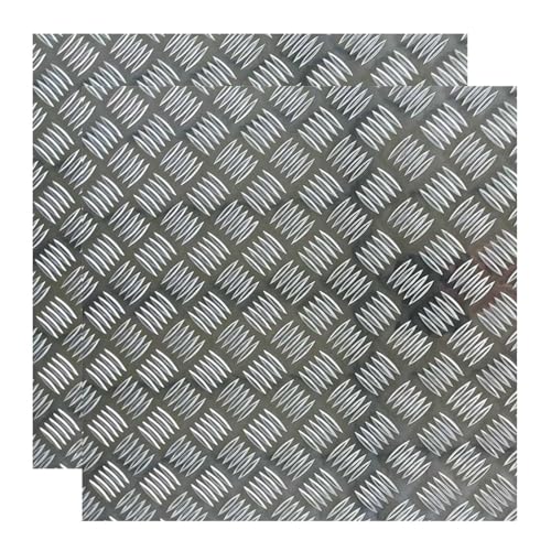 Yoeoefuo Aluminium-Riffelblech-Platte 2 Stück, Dick 1-5mm, Rostfrei, Einfache Verarbeitung, Aluminiumprofilplatte, Alu Bleche (Thickness 2mm, 200x200mm) von Yoeoefuo