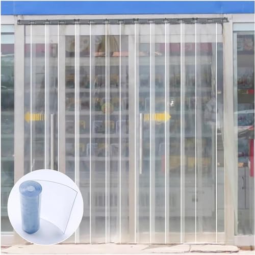 Türvorhang Pvc Streifenvorhang Fliegenschutz Vorhang Länge 180cm - 300cm Dicke 1,3mm - 3,3mm Transparente Wasserdicht Winddicht Stallvorhang Insektenvorhang(Color:Dicke 1.3mm,Size:5pcs 15x180cm) von Yoeoefuo