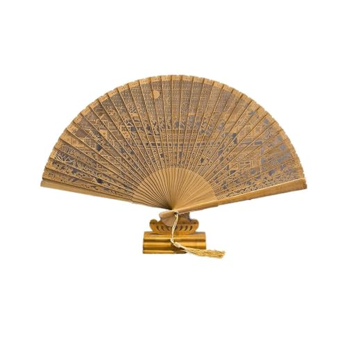 Yoeoefuo Hand Fan Travel Faecher Chinesischer Retro Stil Handfächer Holzfächer Hohler Fächer Kreativer Handgefertigter Faltbarer Fächern Vintage Bambus-Fächer(Style 2) von Yoeoefuo