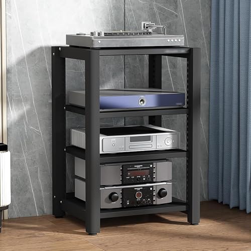 Yoeoefuo HiFi-Rack Druckerregal Plattenregal 4/5-stufige Audio-Rack-Tower HiFi-Möbelsystem Phonoschrank Mit Verstellbarem Einlegeboden Wohnzimmer-Rack HiFi-Station Lagerregal(Style 3,85x50x60cm) von Yoeoefuo