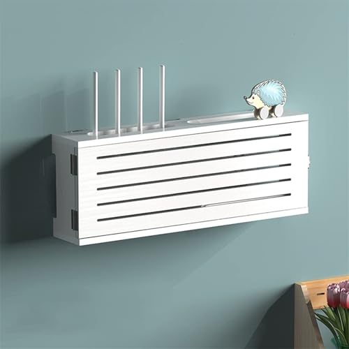 Yoeoefuo Kabel Verstecken Router Schrank Aus Holz Netzwerk -Set Top Box Wall Monted Router Storage Box Kabel Organizer Wandbox WiFi Aufbewahrungsbox Wandregale (Color : Style 1) von Yoeoefuo
