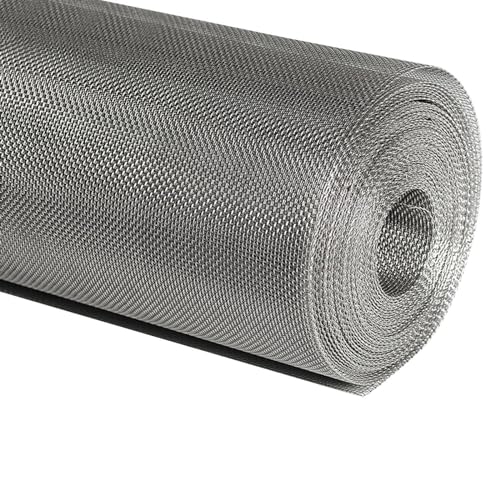 Yoeoefuo Maschendraht Drahtgeflecht Edelstahl Drahtgewebe 12 Mesh Edelstahlgewebe Drahtgitter Feinmaschig 1x5m 1x10m 1x15m Metall Gitter Hitzebeständig Kellerschacht Wire Mesh(Size:1x5m) von Yoeoefuo