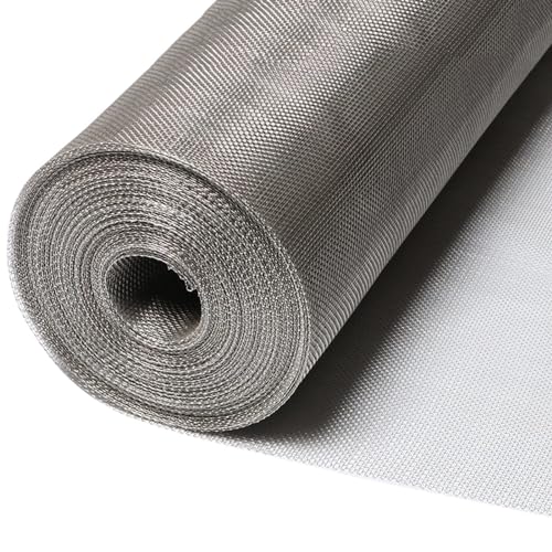 Yoeoefuo Metallgitter Drahtgitter Feinmaschig 12 Mesh 304 Edelstahl Drahtgeflecht Wire Mesh 1x5m 1x10m 1x15m GitterRolle Maschendraht Metall Fliegengitter Filterschutz Gitterzaun(Size:1x10m) von Yoeoefuo