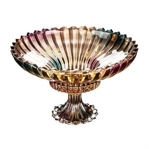 Yoeoefuo Obstschale Deko Schale Obstregal Bunt Glas Obstteller Modern Minimalist Runde Früchteschale Fruchtorganisator Candy Platte Fruchtplatte Für Wohnzimmer Balkon Party Hotel Büro Fruit Bowl von Yoeoefuo