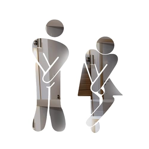 Yoeoefuo Toiletten Schild WC-Schild Personalisiert WCSchild Lustig Toilettenschil Acryl WC Schild Dekorativ Wc Türschild Restroom Bathroom Sign Männer/Frauen WCschild(Style 3) von Yoeoefuo