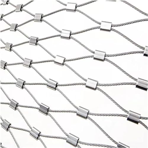 Yoeoefuo Zaun Garten Drahtseilnetz Wühlmausgitter 1x10m 2x10m 3x10m Flexibel Edelstahl Drahtseil Netz Kabel Geländerschutz Maschendrahtzaun Schutznetz Flexibles Schlagfestes Sicherheitsnetz (Color : von Yoeoefuo