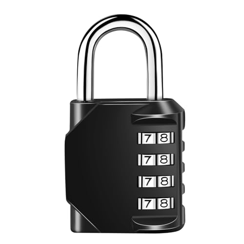 Yoezuo Vorhängeschloss Zahlenschloss, 4 Stellig Zahlencode Schloss, Zinklegierung Kombinationsschloss Wetterfestes Metall Combination Lock für Spind Fitnessstudio Werkzeugkasten (Schwarz) von Yoezuo