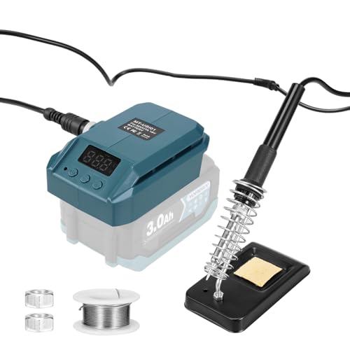 Yofidra Akku Lötkolben für Makita 18V Akkus, Cordless Lötkolben mit LCD Display, Einstellbare Temperatur 180-480°C, Lötkolben Set mit Lötkolbenständer und 20g Lötdraht (ohne akku) von Yofidra