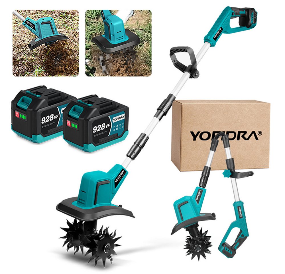 Yofidra Akku-Motorhacke Gartenhacke Motorhacke 600 U/min Akku Bodenhacke Transporträder, 20 cm Schnittbreite, mit 2 x 4.5Ah Akkus, klappbar, für Rasen/Garten/Bodenbearbeitung Yofidra Akku-Motorhacke Gartenhacke Motorhacke 600 U/min Akku Bodenhacke Transporträder, 20 cm Schnittbreite, mit 2 x 4.5Ah Akkus, klappbar, für Rasen/Garten/Bodenbearbeitung von Yofidra