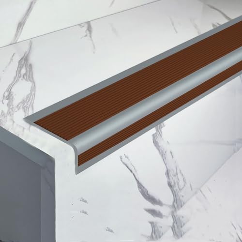 Bodenleisten für Treppen Treppenkantenschutz, Selbstklebende Winkelprofil Treppenkantenleiste PVC Rutschfester L-förmiger Treppenkantenprofil, Stufenkanten-Dekorstreifen, Breite 2,5 X 5 cm ( Color : B von Yofsza