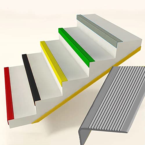 Treppenkantenprofil vinyl, PVC Winkelprofil Kunststoff Selbstklebend treppenprofil winkelprofil selbstklebend Kantenschutz Eckenschutz anti rutsch treppe Eckleiste Winkelleiste, Breite: 3 x 7 cm ( Col von Yofsza