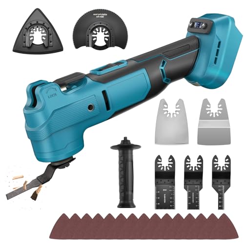 Yofuly Oszillationswerkzeug Akku, Multifunktionswerkzeug für Makita 18V Akku - Multitool Oszillierendes 6-Stufen + Automodus, Vibrationsarm Multifunktionstool Multimaster (Ohne Batterie) von Yofuly