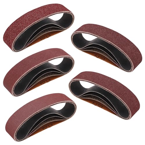 Yofuly Schleifbänder 330 * 30 mm (120/320/600/800/1000 Mesh je 4 Streifen), Schleifband-Set für bandschleifer Schleifmaschine, Zum Schleifen, Feilen, Schärfen und Entrosten (20 Stück) von Yofuly