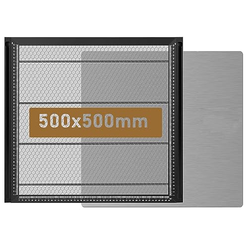 Yofuly Wabentisch für Lasergravierer, 500x500x22mm Aluminium-Waben-Schneidetisch mit Platte für Lasergravurmaschine, Waben-Laserbett zum Schutz des Schreibtisches (19.69"*19.69"*0.87") von Yofuly