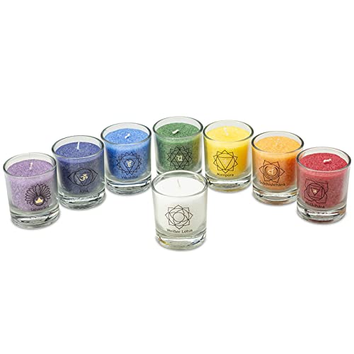 Yogabox 8 Chakra Palmwachs im Glas Set Yogabox 8 Chakra Palmwachs im Glas Set von Yogabox