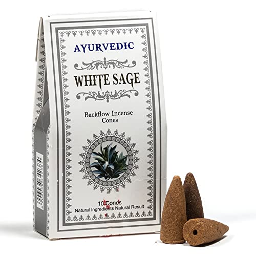 Yogabox Ayurvedische Rückfluss Räucherkegel weißer Salbei von Yogabox