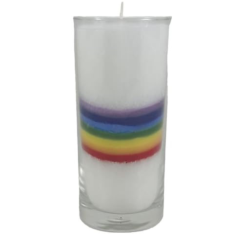 Yogabox Chakra Kerze weiß Chakra Bogen (Multicolor) von Yogabox