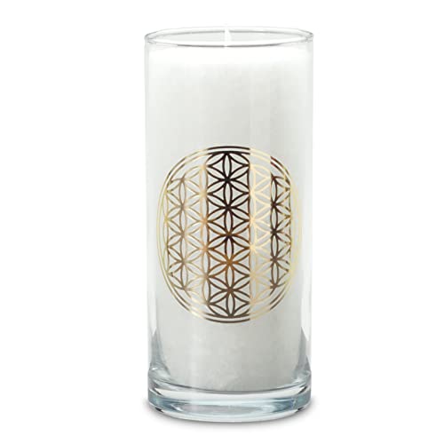 Yogabox MAGISCHE Kerze Weiß mit dem goldenen Etikett Blume des Lebens ca. 14 cm Yogabox MAGISCHE Kerze Weiß mit dem goldenen Etikett Blume des Lebens ca. 14 cm von Yogabox