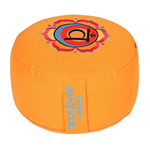 Yogabox Meditationskissen Glückssitz Chakra, 2.Chakra Sakral-Chakra (Swadhisthana) / orange von Yogabox