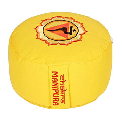 Yogabox Meditationskissen Glückssitz Chakra, 3.Chakra Solar-Plexus-Chakra (Manipura) / gelb von Yogabox