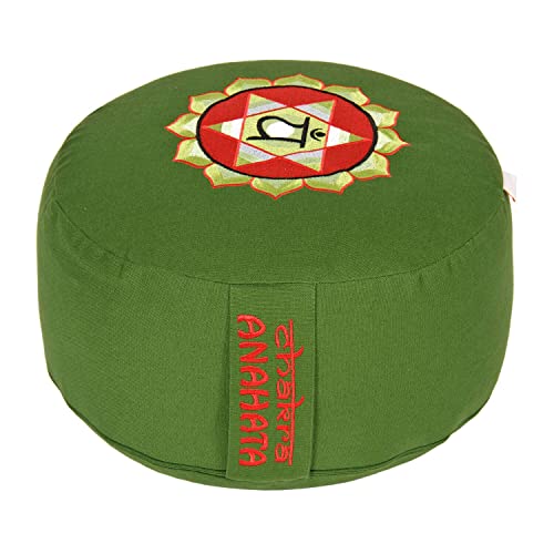 Yogabox Meditationskissen Glückssitz Chakra, 4.Chakra Herz-Chakra (Anahata) / grün von Yogabox