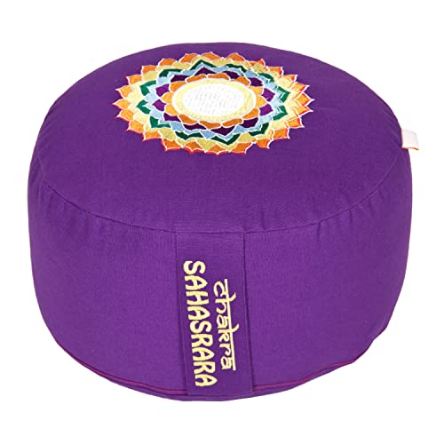 Yogabox Meditationskissen Glückssitz Chakra, 7.Chakra Kronen-Chakra (Sahasrara) / aubergine von Yogabox