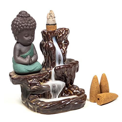 Yogabox Rückfluss Wasserfall Weihrauchbrenner Kleiner Buddha von Yogabox