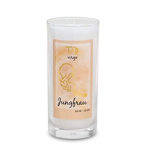 Yogabox Sternzeichen Kerze Jungfrau ca. 14 cm - weiß von Yogabox