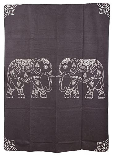 Yogabox Yogadecke Elefanten 150 x 200 cm - regional hergestellt, dunkelgrau/Natur von Yogabox
